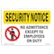 Signmission OSHA Security Sign, 5" Height, 7" Width, No Admittance Except Employees, Landscape, SN-D-57-L-11569 OS-SN-D-57-L-11569 - alternate 1